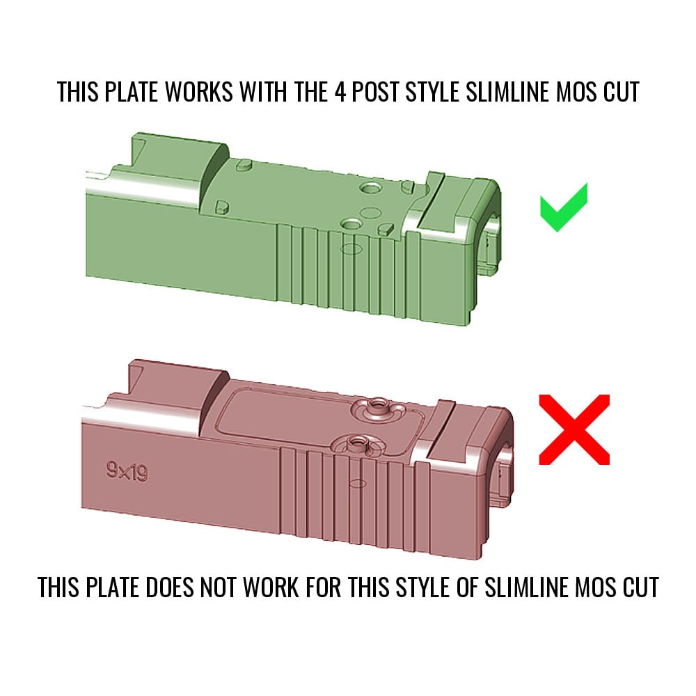 Precision Optic Plate + ORS Sights COMBO PACK: Glock Slimline (43/43x/48) V1 MOS (RMSc) to EPS Carry Footprint - Image 12